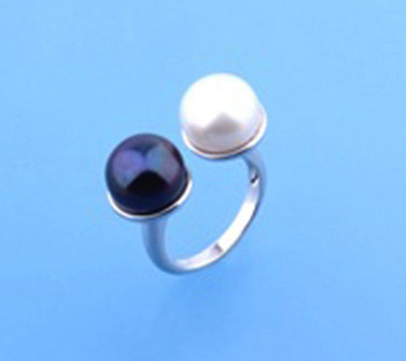Sterling Silver Ring with 11-11.5mm Button Shape Freshwater Pearl - Wing Wo Hing Jewelry Group - Pearl Jewelry Manufacturer
