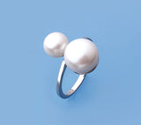 Sterling Silver Ring with Button Shape Freshwater Pearl - Wing Wo Hing Jewelry Group - Pearl Jewelry Manufacturer