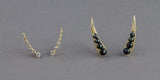 Gold Plated Silver Earrings with 3-5.5mm Button Shape Freshwater Pearl