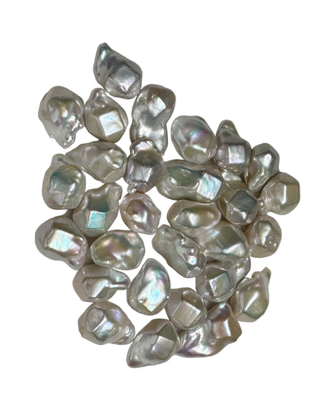 13-14mm loose baroque diamond cut shape freshwater pearl, (price by piece)