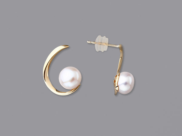 14K Yellow Gold Freshwater Pearl Earrings