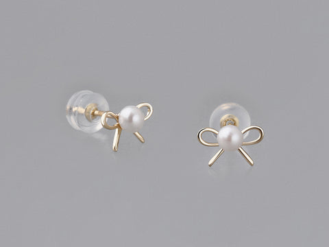 Light weight 14k gold pearl earrings