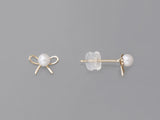 Light weight 14k gold pearl earrings
