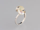 Sterling Silver Ring with Baroque Shape Freshwater Pearl