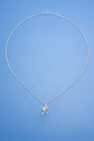 Sterling Silver necklace with7-7.5mm Oval Shape Freshwater Pearl