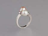 Sterling Silver Ring with 7.5-8mm Drop Shape Freshwater Pearl