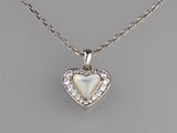 Sterling Silver Pendant with 7.5*8mm Mother of pearl and Cubic Zirconia