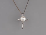 Sterling Silver Pendant with 7.5-8mm Round Shape Freshwater Pearl