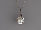 Sterling Silver Pendant with 7.5-8mm Drop Shape Freshwater Pearl