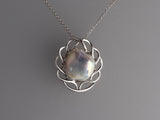 Sterling Silver Pendant with 15.5-16.5mm Baroque Shape Freshwater Pearl