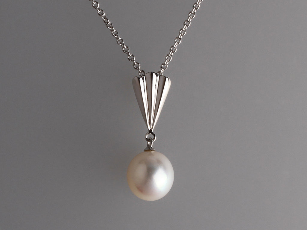 Sterling Silver Pendant with 9.5-10mm Drop Shape Freshwater Pearl