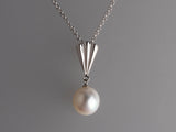 Sterling Silver Pendant with 9.5-10mm Drop Shape Freshwater Pearl