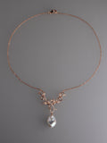 Rose Gold Plated Silver Pendant with 12-13mm Baroque Shape Freshwater Pearl and Cubic Zirconia