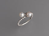 Sterling Silver Ring with 5.5-6mm Round Shape Freshwater Pearl