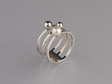 Sterling Silver Ring with 5-5.5mm Button Shape Freshwater Pearl