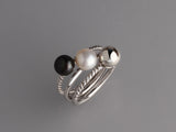 Sterling Silver Ring with 6.5-7mm Button Shape Freshwater Pearl