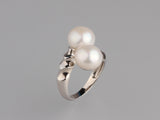 Sterling Silver Ring with 9.5-10mm Button Shape Freshwater Pearl