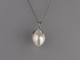 Sterling Silver Pendant with 12-13mm Baroque Shape Freshwater Pearl