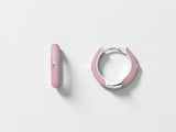 STERLING SILVER ENAMEL HOOPS EARRINGS