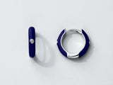 STERLING SILVER ENAMEL HOOPS EARRINGS