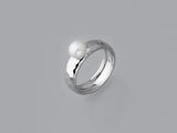 Hammer finished style 925 Silver Pearl Ring