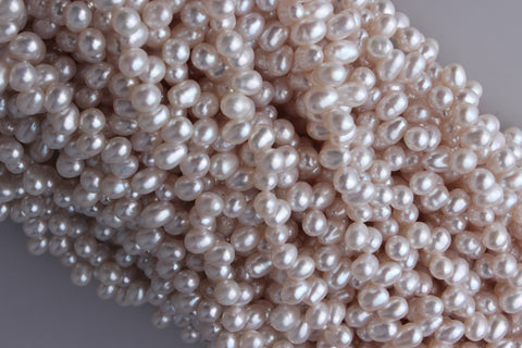 Tip Drilled Oval Shape Freshwater Pearl 4.5-5mm (SKU: 938008)