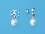 Initial Alphabet A-Z Pearl Earrings