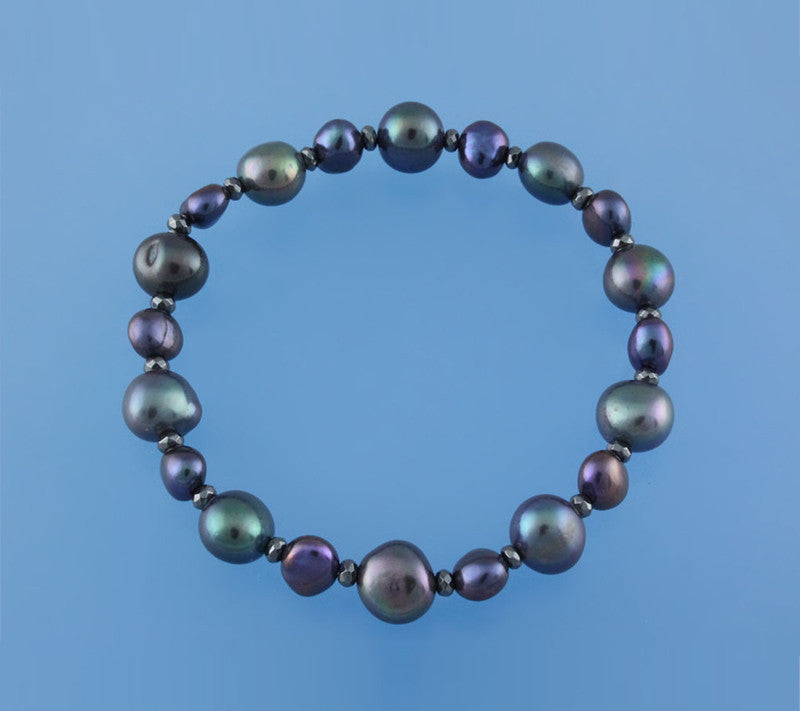 Side-Drilled Freshwater Pearl Bracelet with Hematite - Wing Wo Hing Jewelry Group - Pearl Jewelry Manufacturer