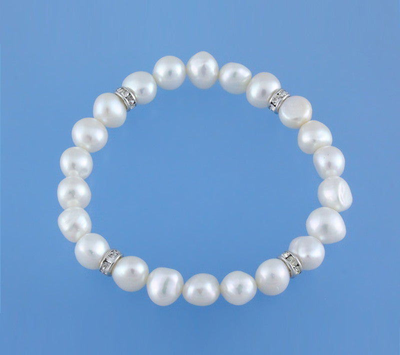 Sterling Silver Bracelet with 8-8.5mm Side-Drilled Freshwater Pearl - Wing Wo Hing Jewelry Group - Pearl Jewelry Manufacturer
