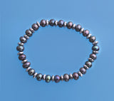 6-7mm Button Shape Freshwater Pearl Bracelet with Hematite - Wing Wo Hing Jewelry Group - Pearl Jewelry Manufacturer