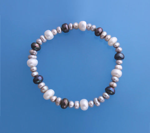 Button Shape Freshwater Pearl Bracelet