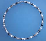 Sterling Silver Necklace with Button Shape Freshwater Pearl - Wing Wo Hing Jewelry Group - Pearl Jewelry Manufacturer