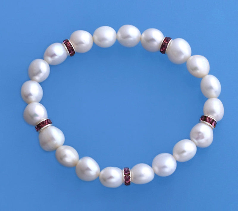 8-9mm Side-Drilled Freshwater Pearl Bracelet with Spacer - Wing Wo Hing Jewelry Group - Pearl Jewelry Manufacturer