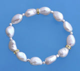 8-9mm Oval Shape Freshwater Pearl Bracelet with Spacer - Wing Wo Hing Jewelry Group - Pearl Jewelry Manufacturer