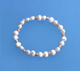 6.5-7mm Side -Drilled Freshwater Pearl Bracelet with Rose Gold Plated Iron - Wing Wo Hing Jewelry Group - Pearl Jewelry Manufacturer
