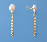 Sterling Silver Earrings with 10.5-11mm Baroque Shape Freshwater Pearl - Wing Wo Hing Jewelry Group - Pearl Jewelry Manufacturer - 2