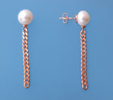 Sterling Silver Earrings with  9.5-10mm Button Shape Freshwater Pearl - Wing Wo Hing Jewelry Group - Pearl Jewelry Manufacturer - 2