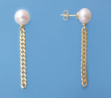 Sterling Silver Earrings with  9.5-10mm Button Shape Freshwater Pearl - Wing Wo Hing Jewelry Group - Pearl Jewelry Manufacturer - 3