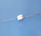Sterling Silver Bracelet with 24*32mm Baroque Shape Freshwater Pearl - Wing Wo Hing Jewelry Group - Pearl Jewelry Manufacturer