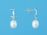 Initial Alphabet A-Z Pearl Earrings