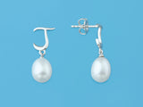 Initial Alphabet A-Z Pearl Earrings