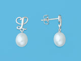 Initial Alphabet A-Z Pearl Earrings