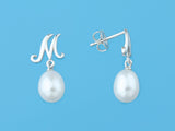Initial Alphabet A-Z Pearl Earrings