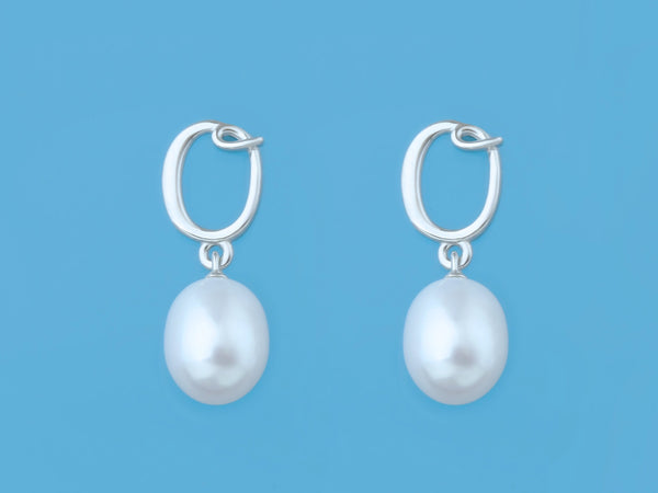 Initial Alphabet A-Z Pearl Earrings