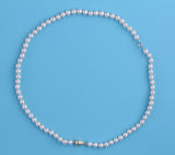 14K Gold Necklace with 5-5.5mm Round Shape Freshwater Pearl - Wing Wo Hing Jewelry Group - Pearl Jewelry Manufacturer