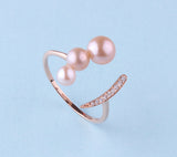14K Rose Gold Ring with Freshwater Pearl and Dimaond - Wing Wo Hing Jewelry Group - Pearl Jewelry Manufacturer