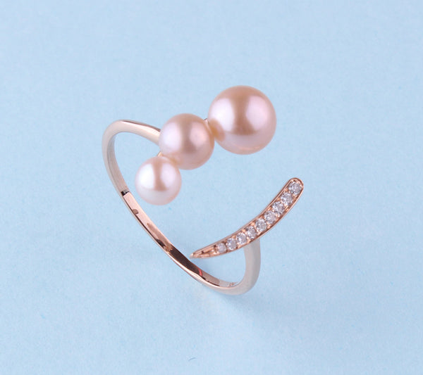 14K Rose Gold Ring with Freshwater Pearl and Dimaond - Wing Wo Hing Jewelry Group - Pearl Jewelry Manufacturer