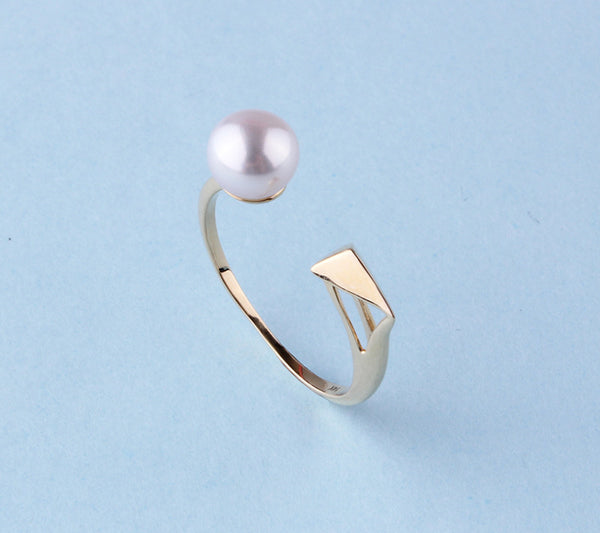 14K Yellow Gold Ring with Freshwater Pearl - Wing Wo Hing Jewelry Group - Pearl Jewelry Manufacturer