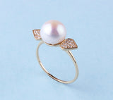 14K Yellow Gold Ring with Freshwater Pearl and Diamond - Wing Wo Hing Jewelry Group - Pearl Jewelry Manufacturer