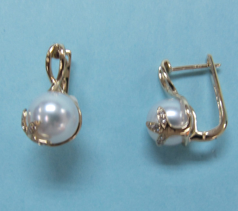 14K Yellow Gold Freshwater Pearl Earrings - Wing Wo Hing Jewelry Group - Pearl Jewelry Manufacturer